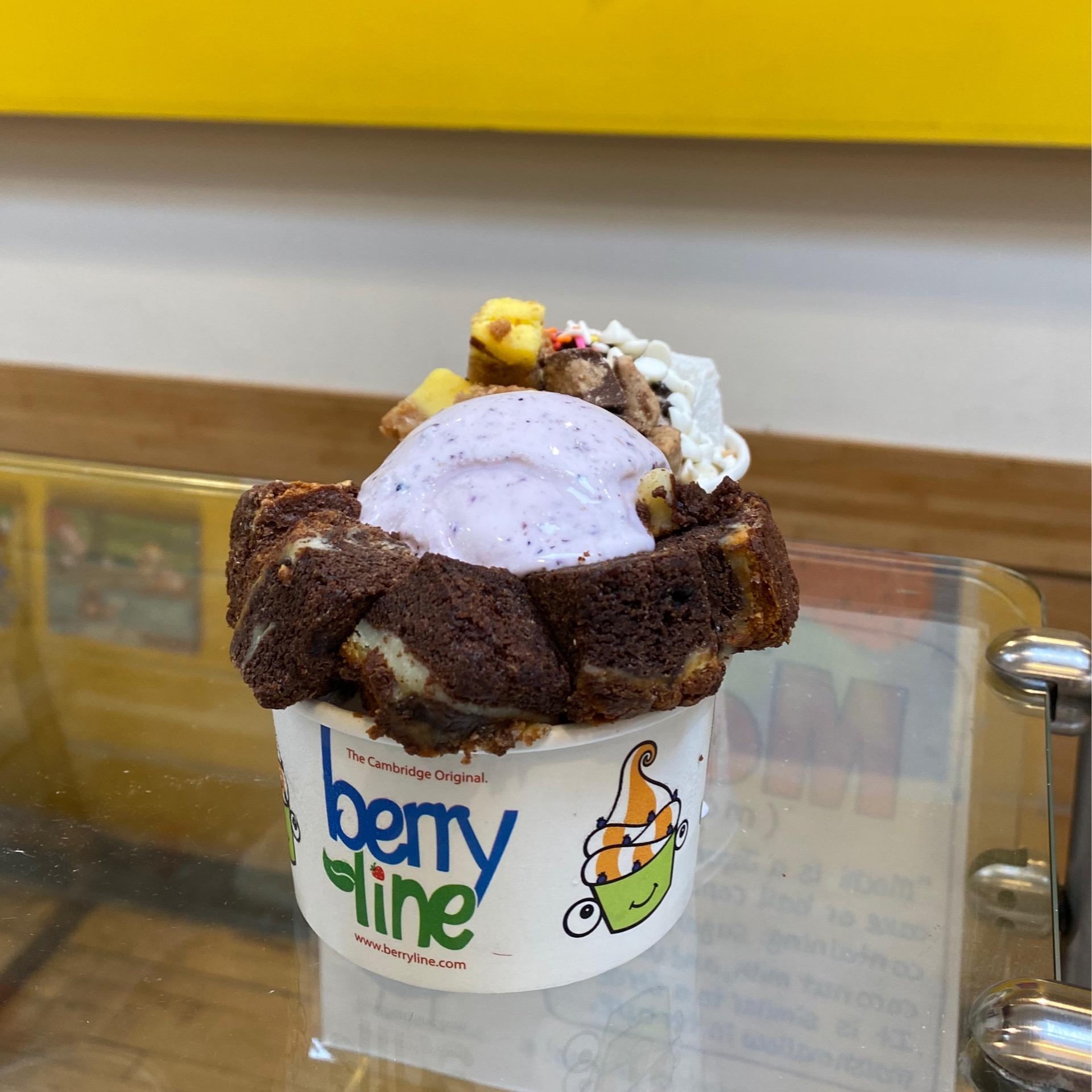 BerryLine: Micro +Multi, 1 x $5.84
Choose one of our award winning frozen yogurt or ice cream flavors! Add some amazing toppings and BAM you have a truly delicious treat.