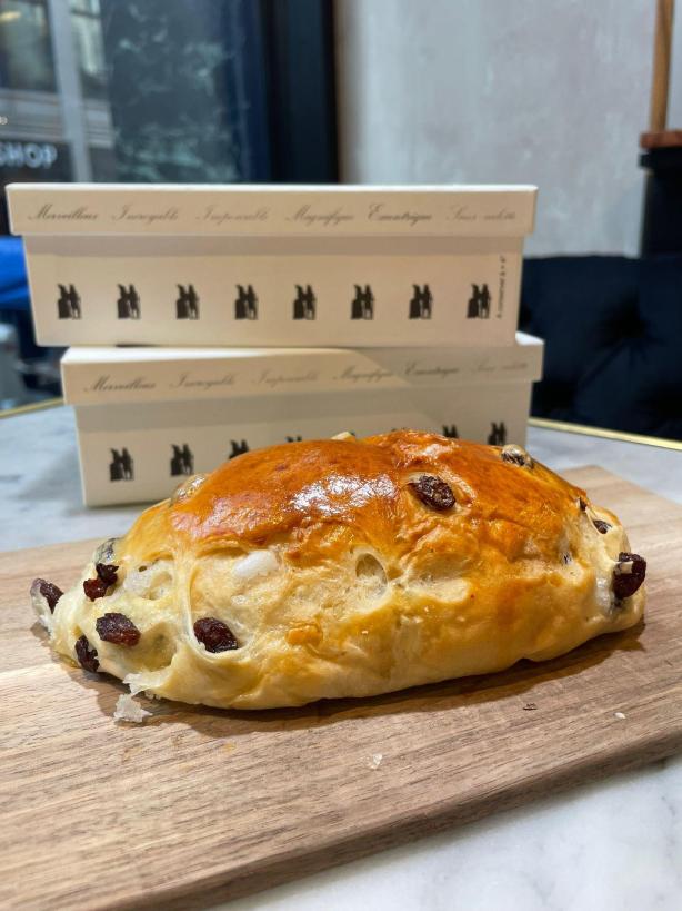 Aux Merveilleux de Fred - West Village: Small Brioche, Raisins & Sugar, 5 x $4.30
