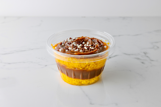 Brigadeiro Bakery: Cake Jar Carrot , 1 x $11.99
Our most popular cakes conveniently packed so you can treat yourself on the go and anytime.

Our Brazilian Carrot Cake ingredients: carrot, eggs, canola oil, flour, sugar, baking powder, milk, dark chocolate, cocoa powder, corn starch, chocolate sprinkles.

Shelf Life: 7 days refrigerated