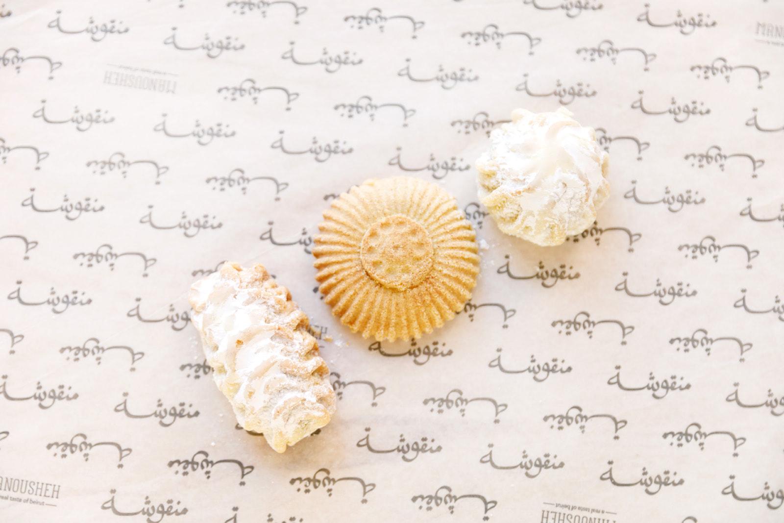 Manousheh: Maamoul, 1 x $3.00
shortbread cookies filled with date, walnut, or pistachio