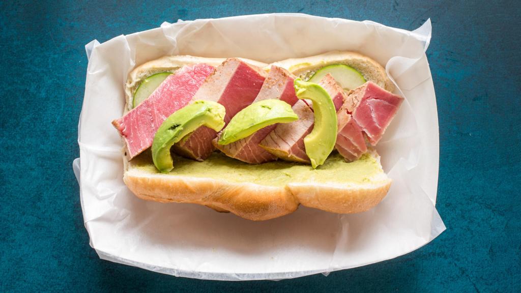 Lobstah On A Roll: George's Bank, 1 x $19.50
Embark on a culinary adventure with George's Bank! Handcrafted with a nautical theme, this versatile delight features seared tuna, creamy avocado, fresh cucumber, and a kick of zesty wasabi mayo. Set sail to flavor paradise - add George's Bank to your cart now!