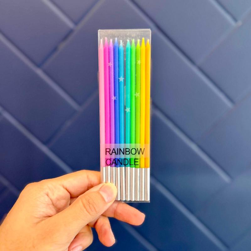 Brigadeiro Bakery: Rainbow Candle, 1 x $5.50
Our Rainbow Candle Box features 10 festive cake candles in vibrant rainbow colors, each measuring 4 inches tall — the perfect size to stand out on any cake. Ideal for birthdays or any joyful celebration, these candles instantly add a fun and cheerful touch to your dessert centerpiece.