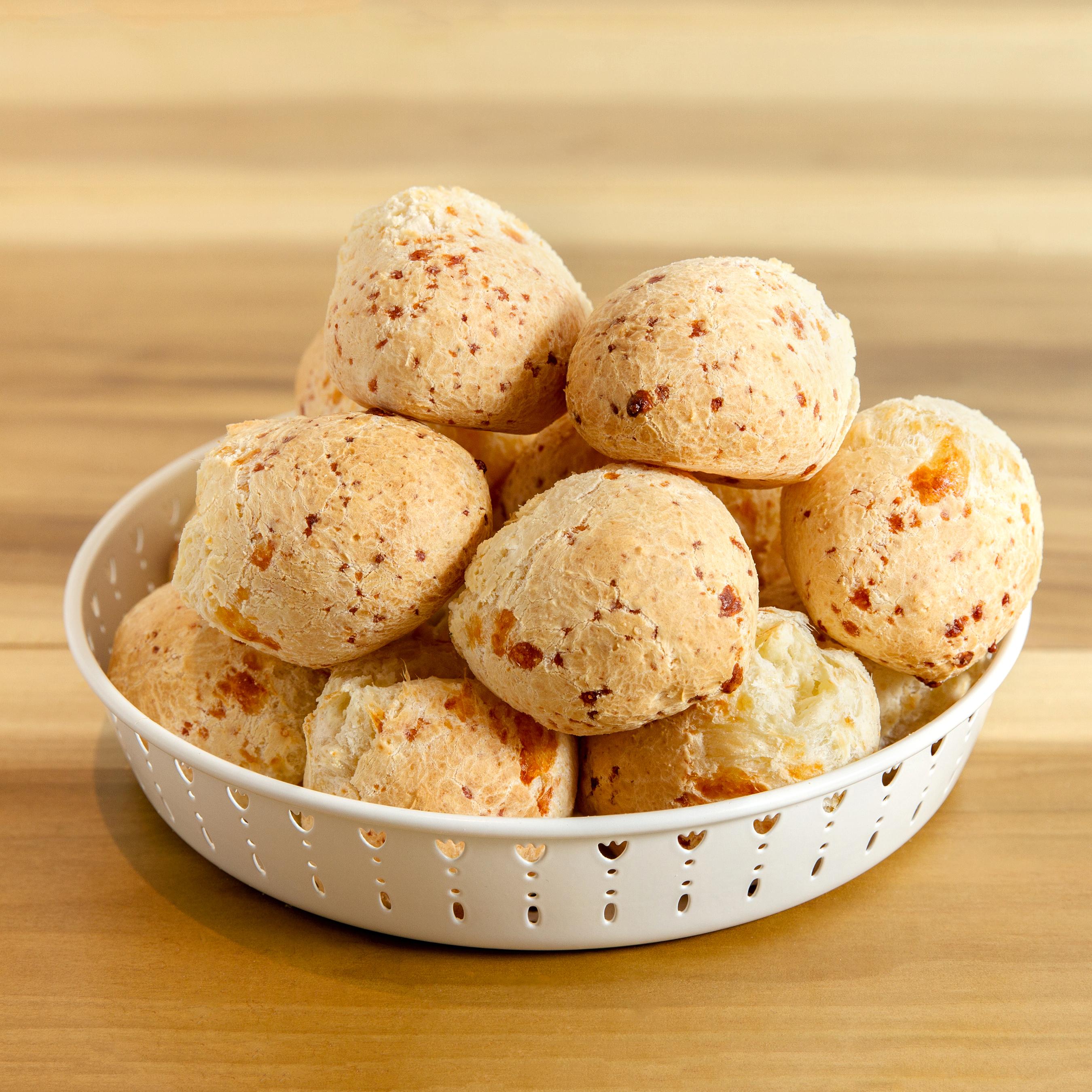 Brigadeiro Bakery: Pão de Queijo - freshly baked Brazilian cheese rolls , 1 x $24.99
Baked fresh every hour at Brigadeiro Bakery, our traditional Pão de Queijo is naturally gluten-free and made using authentic Brazilian ingredients. Each roll weighs 80g and has the perfect balance of a crispy golden exterior and a soft, cheesy center.

Available individually, by the half dozen, or by the dozen—perfect whether you're grabbing a quick snack or sharing with friends and family.

Ingredients: Parmesan, Mozzarella, Eggs, Milk, Salt, Tapioca Starch and Vegetable Oil.