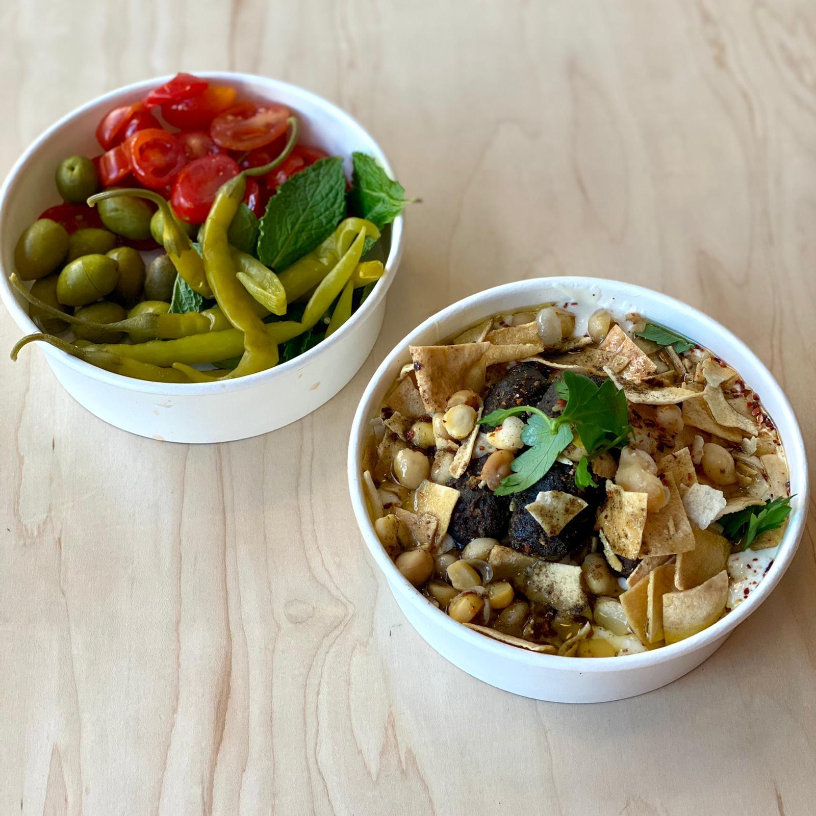 Manousheh: Kafta Fatteh Robin, 1 x $17.00
kafta, chickpeas, garlic, lemon juice, cumin, toasted bread served in yogurt tahini and olive oil