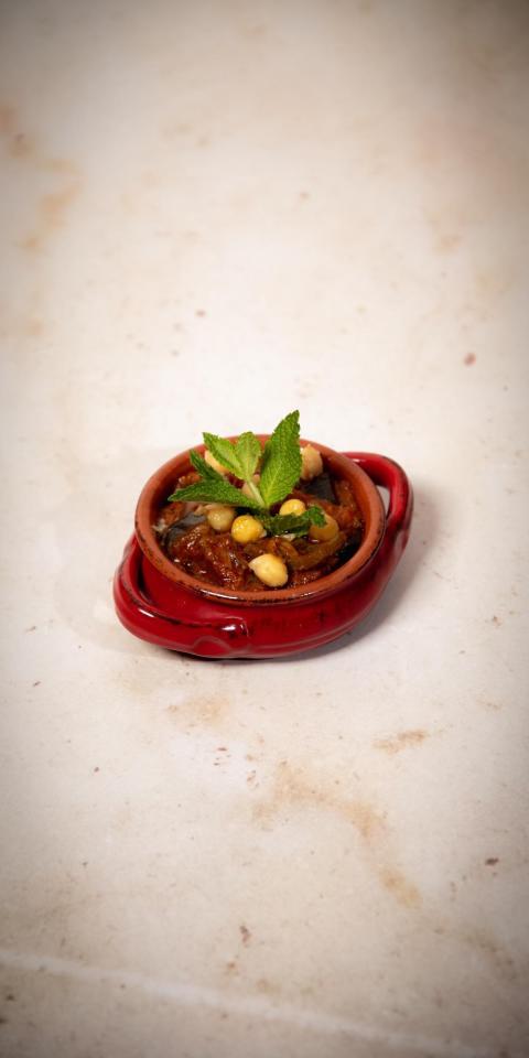 SALMA EAST VILLAGE: Msakaa, 1 x $10.50
A delicious vegan eggplant, onion, and chickpea stew cooked in tomato sauce and flavored with spices