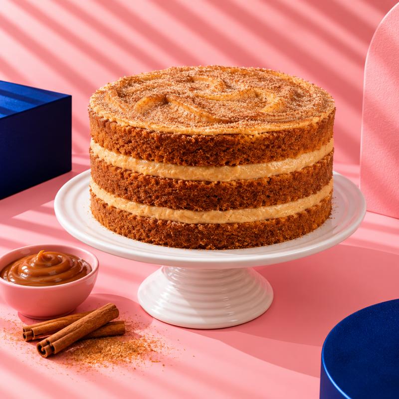 Brigadeiro Bakery: Churros (cinnamon cake with dulce de leche), 1 x $89.00
Our Churros Cake is an airy cinnamon cake with dulce de leche filling and a cinnamon sugar on top.
  
Shelf Life: Keep the joy going for up to 7 days when refrigerated.