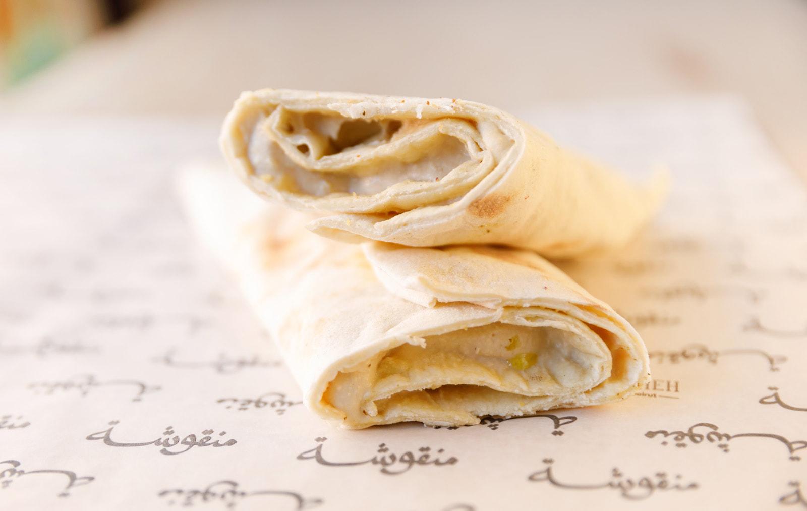Manousheh: Hummus Manousheh, 1 x $7.00
chickpea paste spread on our freshly baked flatbread