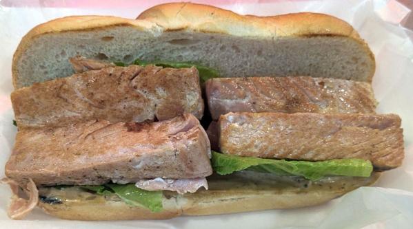 Lobstah On A Roll: Blackened Salmon Po' Boy, 1 x $17.90
Blackened salmon, crisp lettuce, and ripe tomato topped with zesty aioli, all served on a perfectly grilled roll.