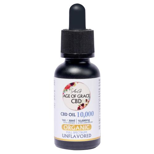 Age of Grace: Organic CBD Oil 10,000 mg, 3 x $150.00
If you're looking for maximum-strength CBD support, our Organic 10,000 mg Full-Spectrum CBD Oil is the answer. Formulated for individuals managing chronic pain, severe anxiety, or sleep issues, this concentrated oil delivers 333 mg of CBD per 1 mL — one of the most potent doses available on the market.

Crafted with USDA organic ingredients and third-party tested for purity and safety, this oil offers a clean, full spectrum option for those who need reliable, long-lasting relief. The full-spectrum profile includes naturally occurring cannabinoids like CBG, CBN, CBC, CBT, and terpenes to enhance therapeutic effects via the entourage effect.

Ingredients:
Organic MCT Oil
Organic Full Spectrum CBD, <0.3% THC, 3rd Party Tested


Note:
Subscriptions are scheduled for the first of the month regardless of when the first order is placed.