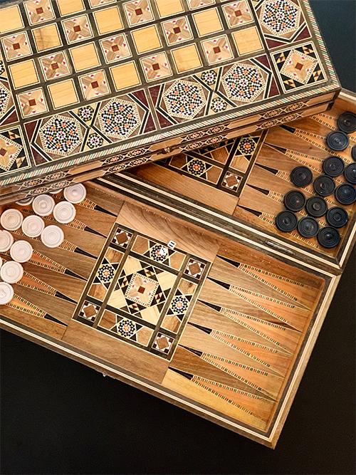 Manousheh: Backgammon Table, 1 x $85.00
Backgammon table