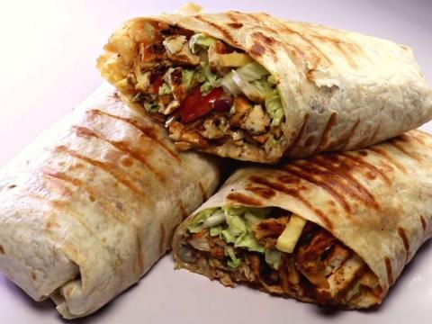 Casba Food And Pastries: Chicken Shawarma Wrap, 1 x $17.00
Marinated slow-roasted chicken, lettuce, tomatoes, pickled cucumber, pickled onions, pickled turnips, tahini sauce, garlic sauce, harissa (hot sauce/ optional)