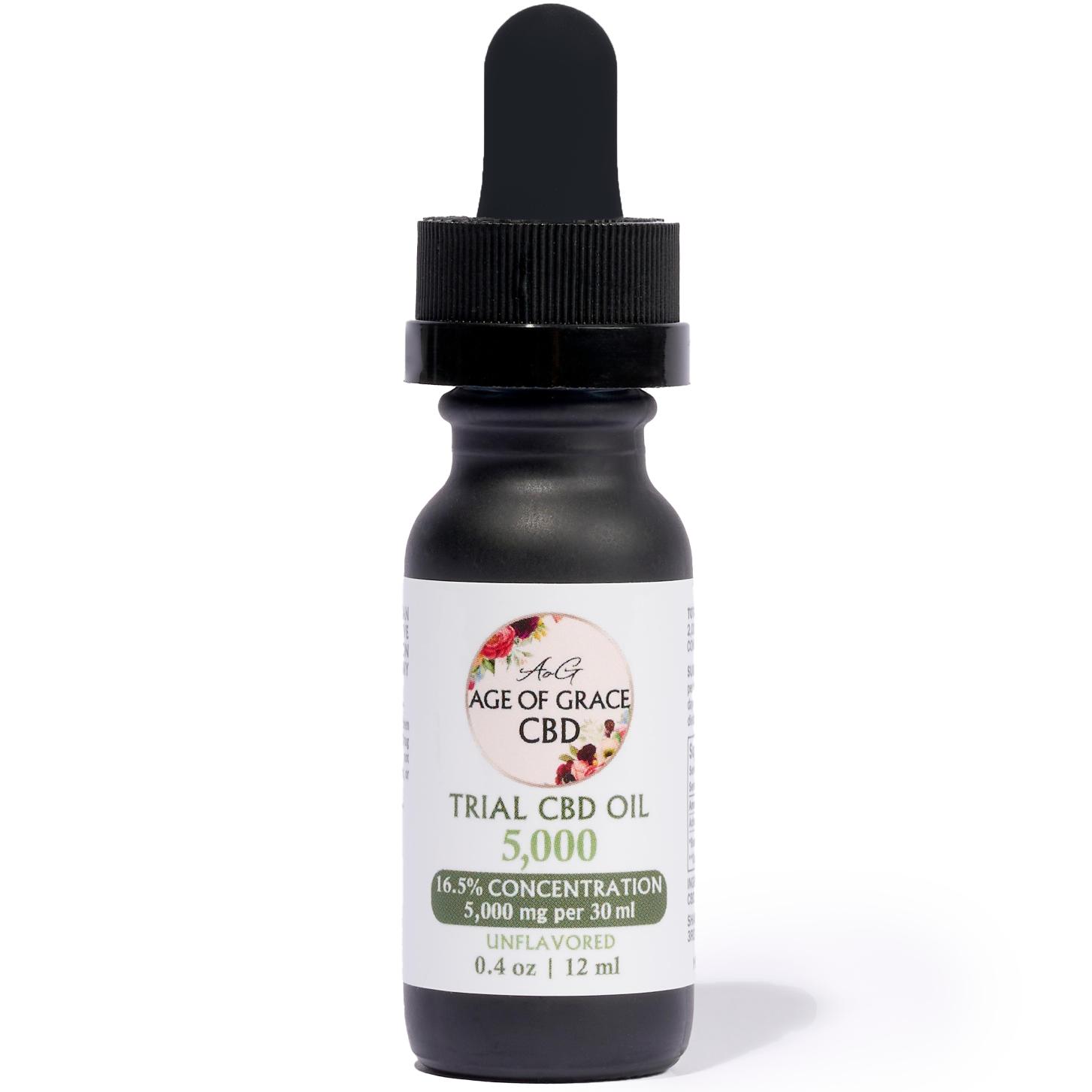 Age of Grace: 5,000 mg Trial Oil, 1 x $43.75
If you’re looking for reliable, high-potency CBD support for sensitive individuals, our 5,000 mg Full-Spectrum CBD Oil is the sweet spot. Designed for individuals who are more sensitive to cannabinoids or new to concentrated formulas, this oil delivers powerful results while offering greater dosing control and a smoother user experience than 10,000 mg alternatives.

It’s packed with beneficial cannabinoids like CBG, CBN, CBC, CBT to deliver the full entourage effect—helping to reduce anxiety, improve sleep, ease pain, and fight inflammation

✅ Why It’s Better for Sensitive Users:
Gentler Dosing: At 167 mg per full dropper, this formula allows easier titration to find your ideal daily amount
Versatile Relief: Suitable for managing moderate pain, stress, and inflammation while being easier on the system

Ingredients:
Organic MCT Oil
Full Spectrum CBD, <0.3% THC, 3rd Party Tested

Note:
Subscriptions are scheduled for the first of the month regardless of when the first order is placed.
