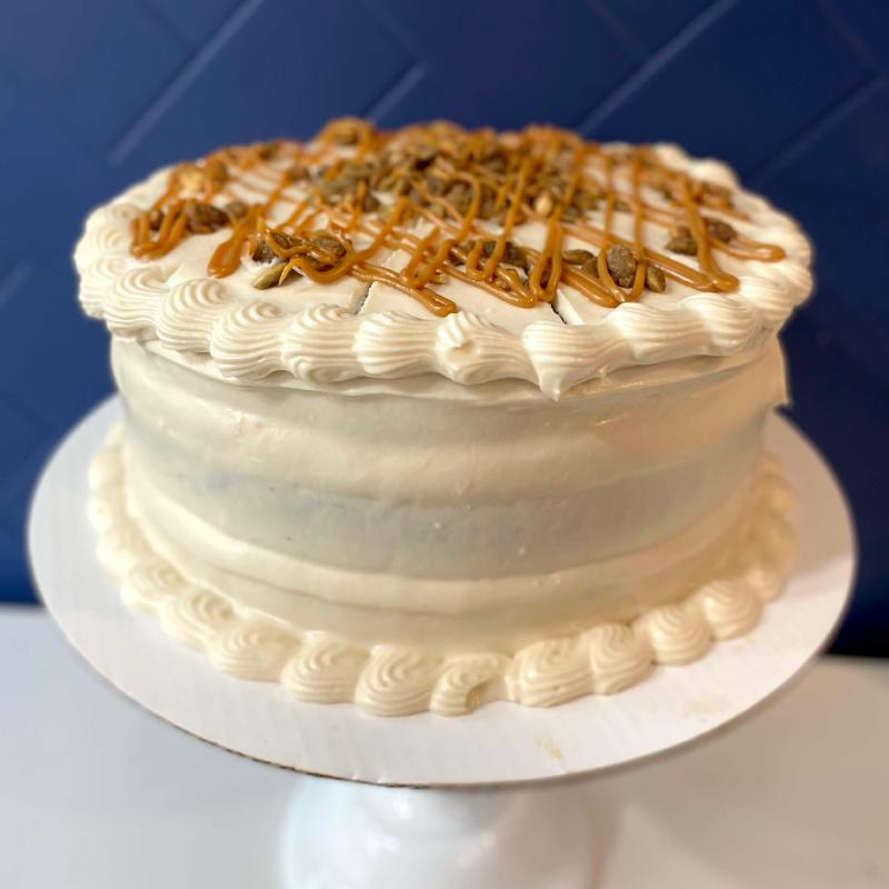 Brigadeiro Bakery: Pumpkin and Dulce de Leche Cake, 1 x $115.00
Experience the perfect fall treat with our Pumpkin and Dulce de Leche Cake. This dessert features moist pumpkin cake layered with rich dulce de leche and topped with a creamy, tangy cream cheese frosting. A delightful combination of flavors perfect for any autumn occasion.

Shelf Life: 7 days refrigerated.

Local delivery: We use Uber Package, please provide a delivery contact or if order can be drop off with doorman.