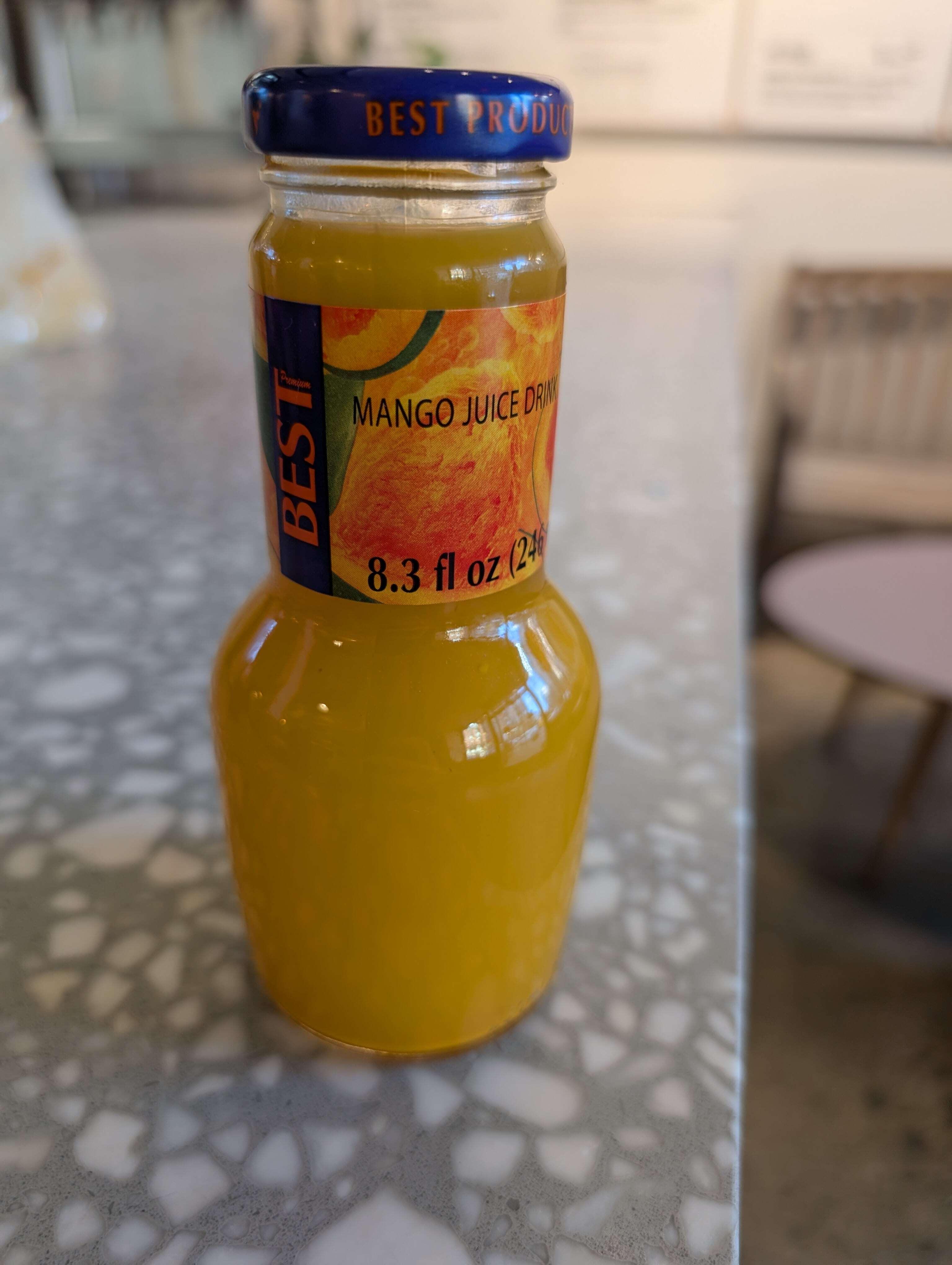 Manousheh: Juices, 2 x $4.00
Best Mango and Pomegranate, and Rani Orange and Peach with chunks