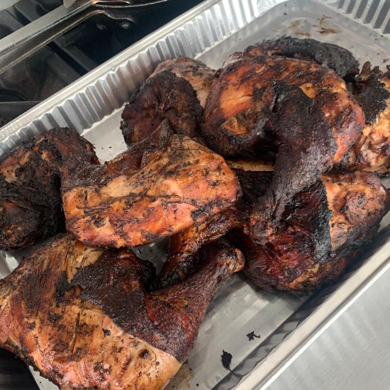 J&J Jerk Cuizine: Jerk Chicken Box, 1 x $20.00
Jerk Chicken Box- Jerk Chicken with two dinner rolls and three festival