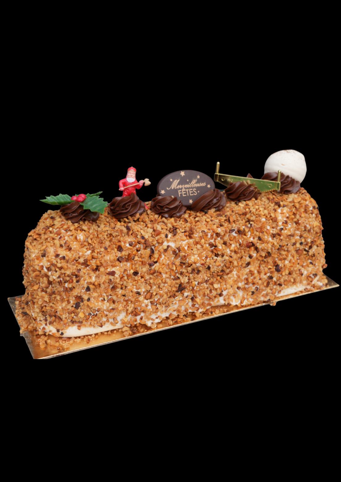 Aux Merveilleux de Fred - West Village: Magnifique Yule Log, 1 x $51.50
Our signature pastry in a Yule log version, cake size for several people.
Made of a base of meringue, mounted with praline whipped cream and coated with crushed caramelized almonds and hazelnuts.
