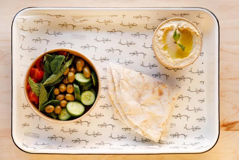 Manousheh: Hummus Platter, 2 x $10.00
chickpea dip