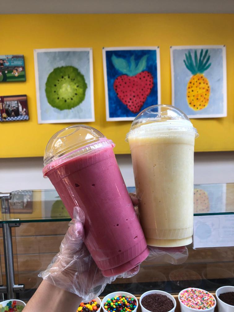 BerryLine: Smoothies, 1 x $8.64
Our smoothies are a collaborative creation. Go with some of our amazing selections or create a totally custom concoction. The base of each smoothie is our Original frozen yogurt but we can make any smoothie dairy free using soy/almond milk or one of our sorbets.