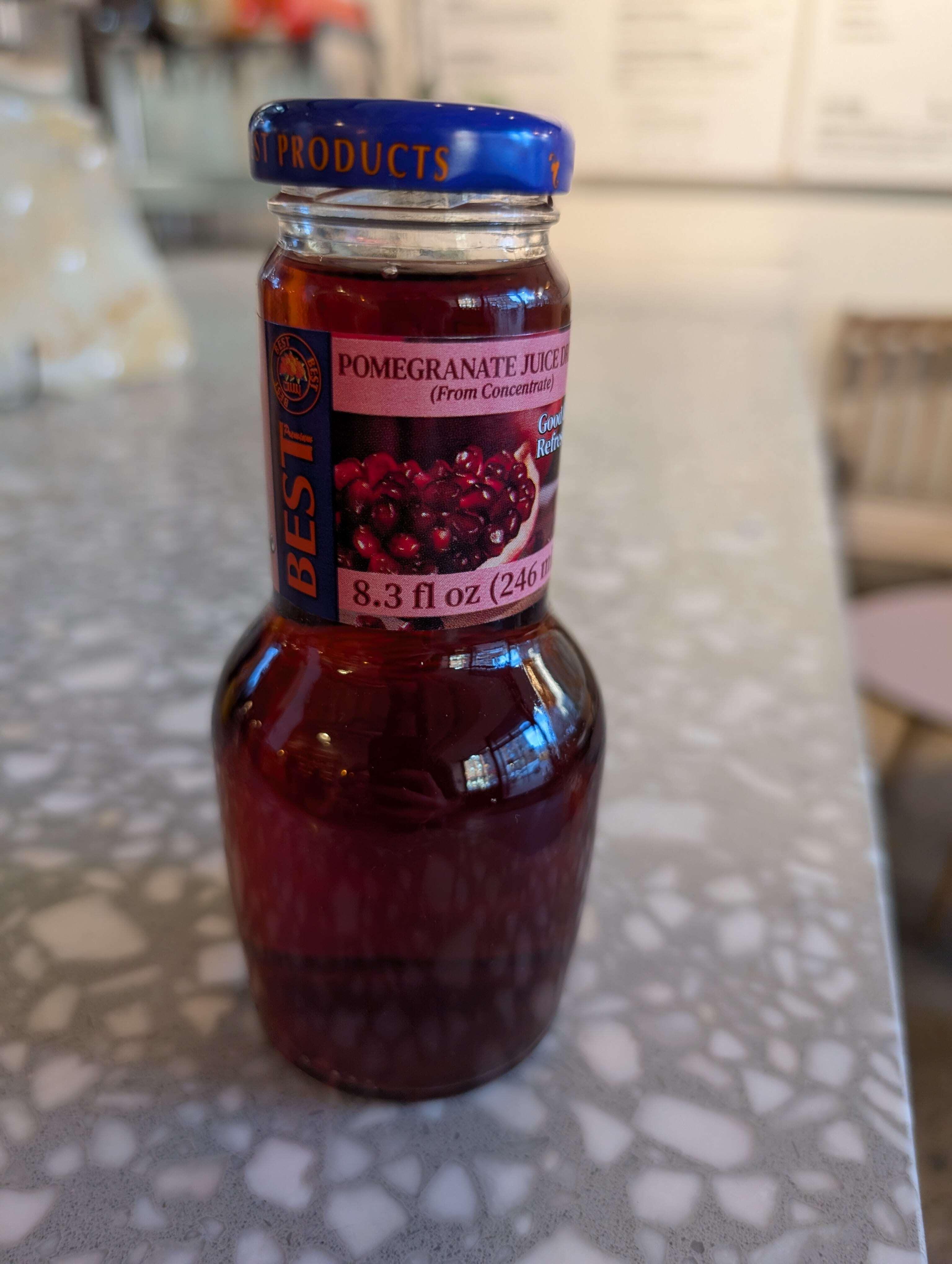 Manousheh: Juices, 2 x $4.00
Best Mango and Pomegranate, and Rani Orange and Peach with chunks