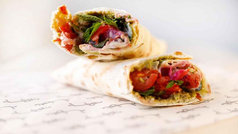 Manousheh: Falafel - TP , 1 x $9.00
Falafel pasted onto our flatbread and baked to perfection, then topped with tomatoes, mint, pickled turnips, and tahini