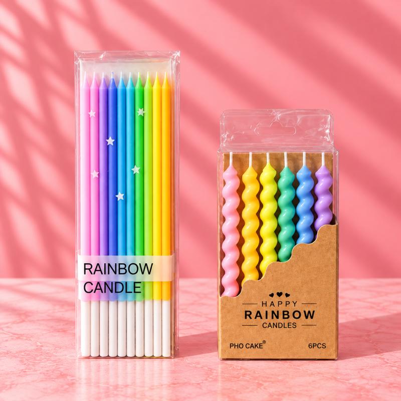Brigadeiro Bakery: Rainbow Candle, 1 x $5.50
Our Rainbow Candle Box features 10 festive cake candles in vibrant rainbow colors, each measuring 4 inches tall — the perfect size to stand out on any cake. Ideal for birthdays or any joyful celebration, these candles instantly add a fun and cheerful touch to your dessert centerpiece.