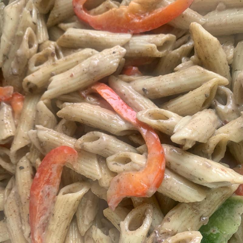 J&J Jerk Cuizine: Rasta Pasta, 1 x $8.00
