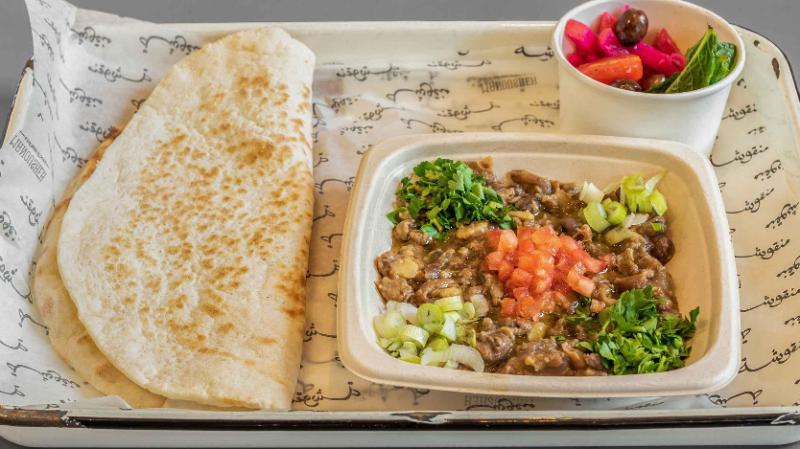 Manousheh: Foul - TP , 1 x $13.00
Slow - cooked fava beans mixed with garlic, 7 spice, and lemon juice, then topped with tomato, parsley, scallion, and drizzled with olive oil