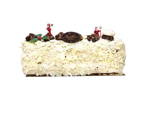 Aux Merveilleux de Fred - Midtown: Incroyable Yule Log, 1 x $34.30
Our signature pastry in a Yule log version, cake size for several people.
Made of a base of meringue, mounted with Speculoos (cinamon cookie) whipped cream and coated with white chocolate flakes.