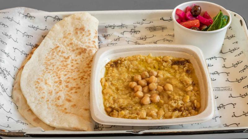 Manousheh: Balila - TP , 1 x $12.00
slow-cooked chickpeas mixed with garlic, cumin, lemon juice, and drizzled with olive oil