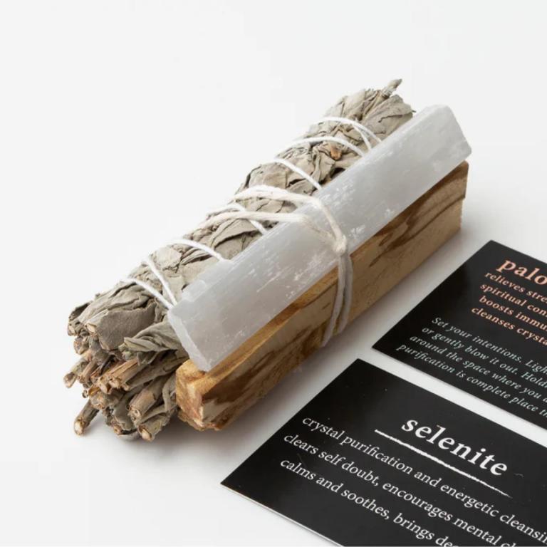 RAW SPIRIT NYC CRYSTALS INC: sage/palo cleansing bundle, 1 x $25.00
