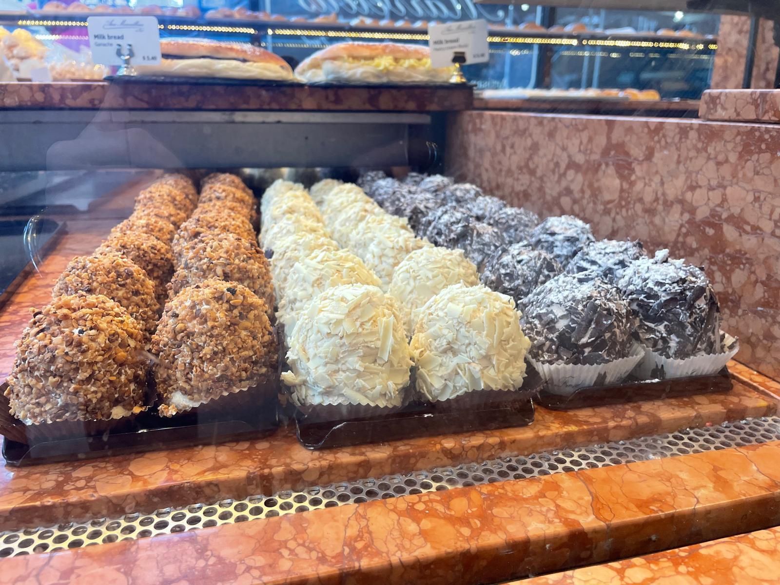Aux Merveilleux de Fred - Midtown: Merveilleux new size Pas, 1 x $4.80
Our signature pastry from France. Meringues mounted with flavored whipped cream and coated with chocolate shavings or crystallized meringue.
Our six flavors are:
Le Merveilleux - Dark Chocolate
L’ Incroyable - White Chocolate & Speculoos (contains gluten)
L’ Impensable - Coffee
Le Magnifique - Praline & Hazelnut (contains nuts)
Le Sans-Culotte - Caramel
L’ Excentrique - Cherry