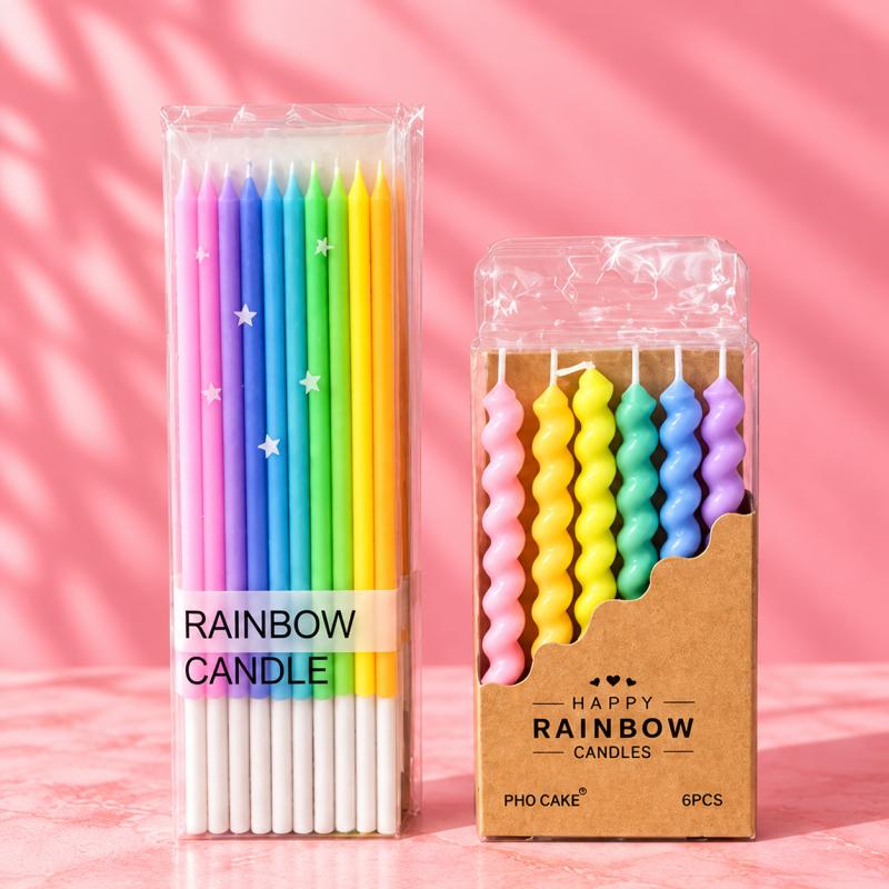Brigadeiro Bakery: Rainbow Candle, 2 x $5.50
Our Rainbow Candle Box features 10 festive cake candles in vibrant rainbow colors, each measuring 4 inches tall — the perfect size to stand out on any cake. Ideal for birthdays or any joyful celebration, these candles instantly add a fun and cheerful touch to your dessert centerpiece.
