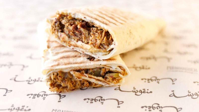 Manousheh: Chicken Musakkhan - TP , 1 x $14.00
Roasted chicken served with caramelized onions, sumac, pickles, and ‘thoum’ on our freshly baked flatbread