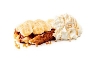Zinneken's Belgian waffles Harvard square: #06 Gourmand, 2 x $9.75
waffle with whipped cream, banana, caramel