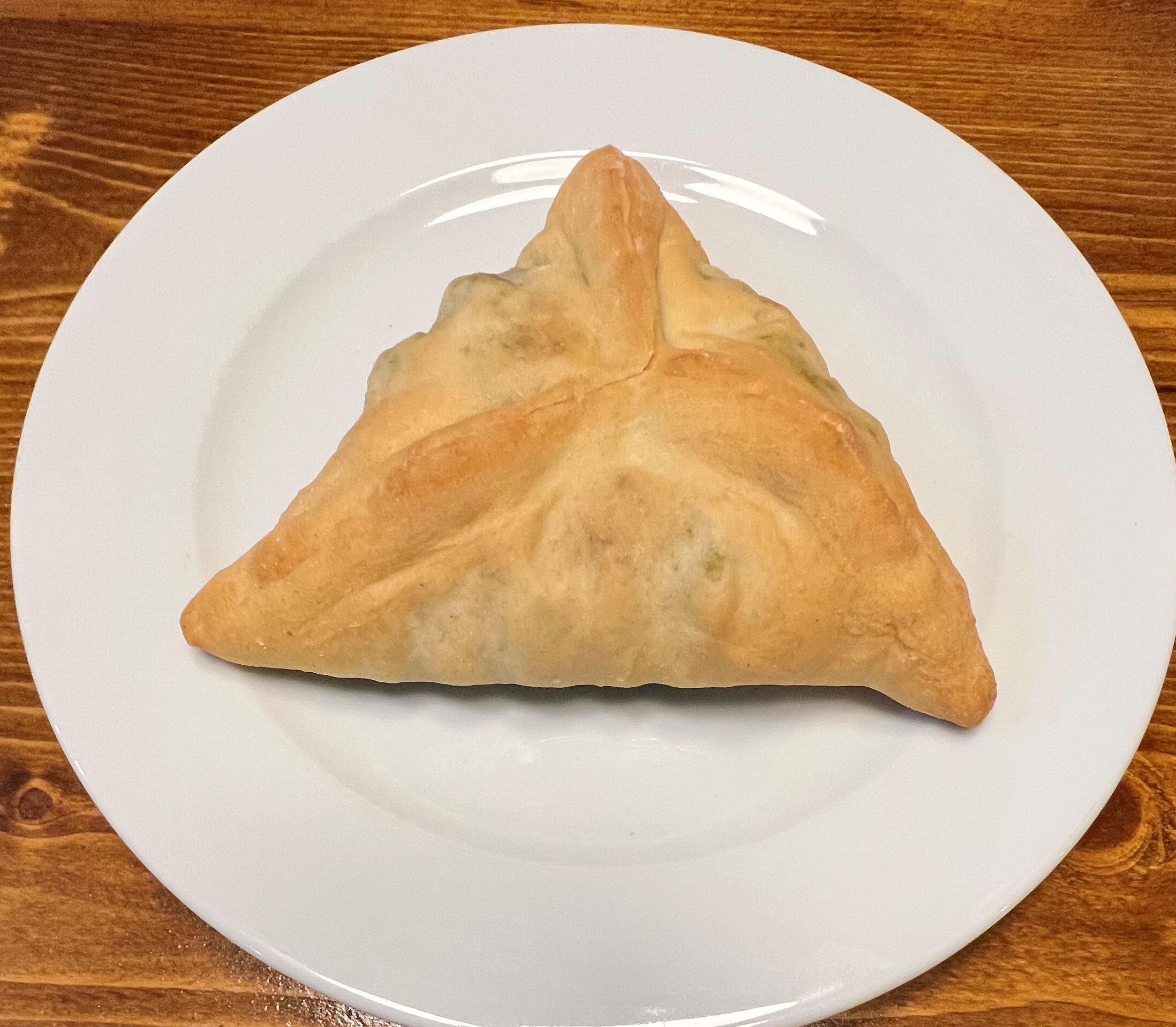 Casba Food And Pastries: Fatayer, 1 x $6.00
Handmade stuffed dough savory pie