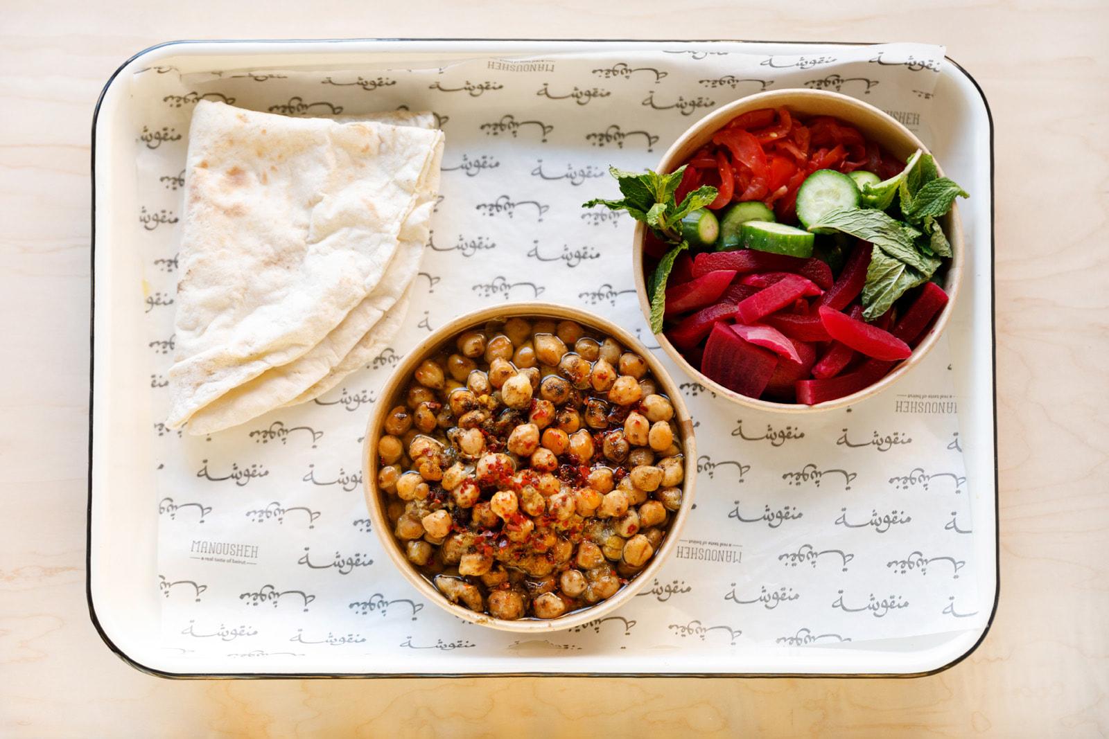 Manousheh: Balila Add cucumber, 1 x $12.00
slow-cooked chickpeas mixed with garlic, cumin, lemon juice, and drizzled with olive oil