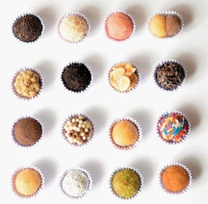 Brigadeiro Bakery: 24 Brigadeiros Box, 1 x $64.00
Brigadeiro is a delicious and popular Brazilian sweet treat, often referred to as a type of bonbon or truffle. It is one of the most beloved desserts in Brazil and is commonly served at parties, celebrations, and gatherings. The brigadeiro's simplicity and rich flavor make it a favorite among people of all ages.
Our Best Sellers Brigadeiros - soft truffles -