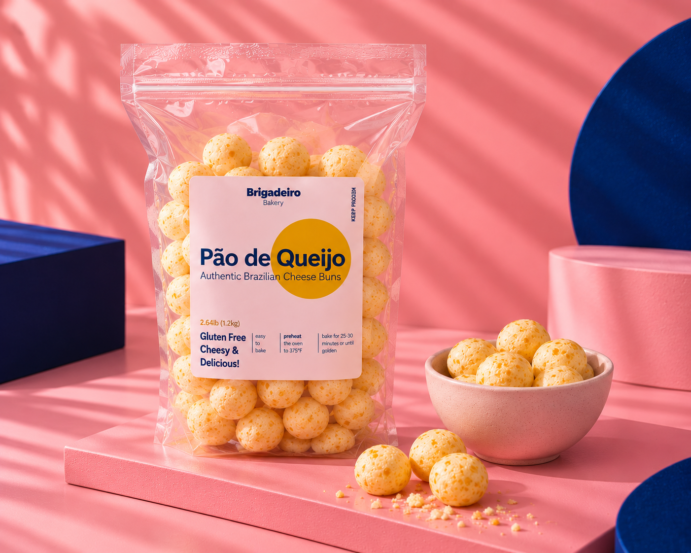 Brigadeiro Bakery: Pão de Queijo - Bake at Home - Party pack 60 buns (42.6oz), 2 x $30.00
Craving a warm, cheesy, and perfectly baked snack? Brigadeiro Bakery’s Frozen Pão de Queijo brings the authentic taste of Brazil right to your kitchenWith 60 delicious gluten-free cheese buns, this pack is perfect for larger gatherings. Made with our famous recipe, these cheese buns are easy to bake and offer a crispy exterior and soft, cheesy center.
Key Features:
Authentic Brazilian recipe: Made with traditional ingredients and techniques.
Gluten-free: Enjoy the flavor without compromise.
Easy to bake: From your freezer to your oven in 25 minutes.
Perfectly cheesy: A rich, savory snack that’s perfect for any occasion.
Party pack: Includes 60 buns, perfect for gatherings and celebrations.
Serve up a taste of Brazil at your next party with Brigadeiro Bakery’s Pão de Queijo!

Party pack - 60 buns (42.6oz)