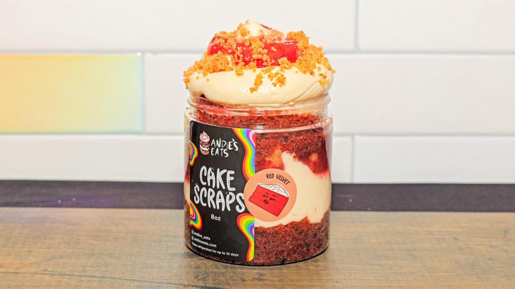 Andie's Eats: Red Velvet, 1 x $12.00
Red Velvet cake layered with cream cheese frosting, strawberry filling and graham cracker crunch.